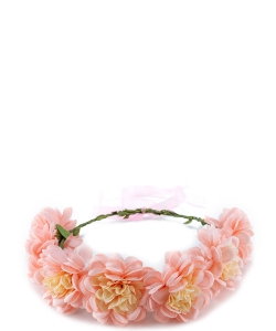 Bridal Party Festival Flower Headband HN320040 Peach